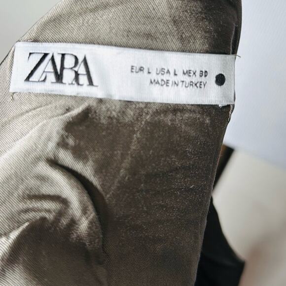 Zara Green Gray Satin Maxi Slip Dress - Picture 4 of 9